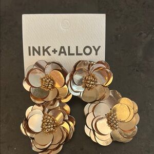 INK+ALLOY Gold Floral Earrings